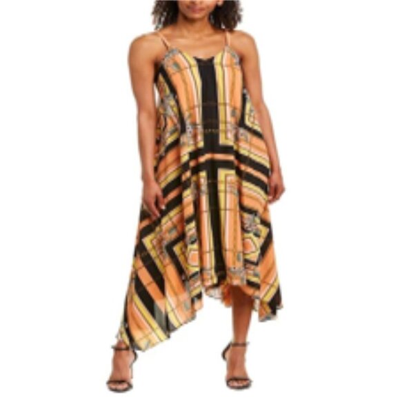 Nanette Lepore chain and floral maxi handkerchief hem dress - Picture 1 of 12